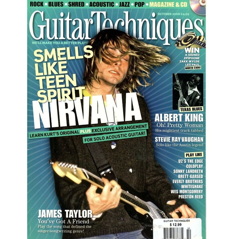 Guitar Techniques Magazine October 2006 Nirvana Kurt Cobain James Taylor